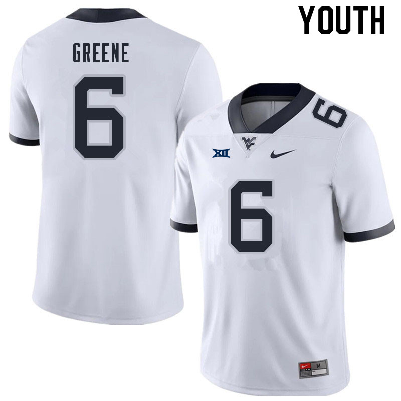 NCAA Youth Garrett Greene West Virginia Mountaineers White #6 Nike Stitched Football College Authentic Jersey CW23H71RI